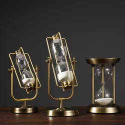 Nordic creative metal hourglass light luxury decoration office bookshelf decoration handicraft hourglass timer