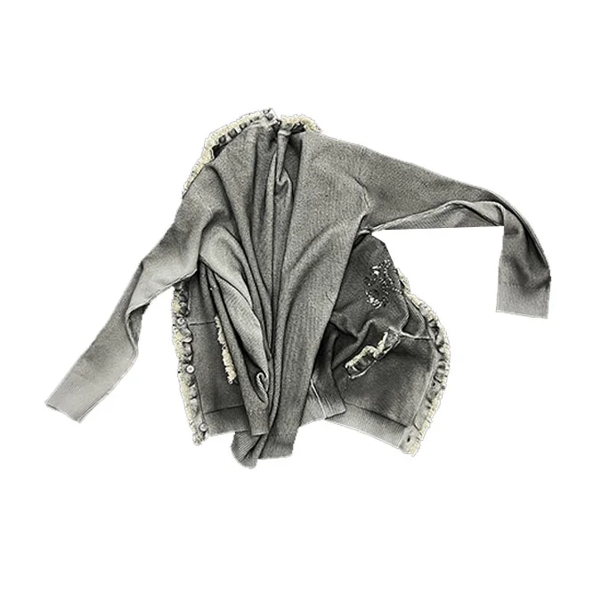 Finch Garment Distressed knitted Cashmere Jumper sweater Design Bead-Embellished Oversized Mens Cotton Wool Cardigan Womens