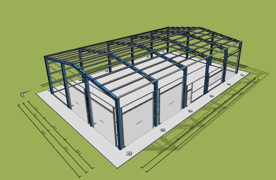 Modern Industrial Design Style Multi-Storey Prefabricated Steel Structure Light Type Workshop Warehouse Exhibition Hall Showroom