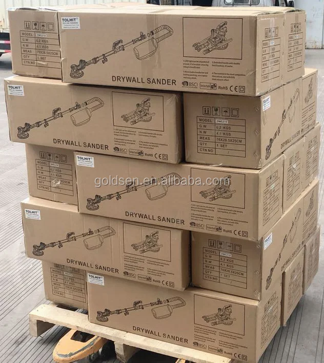 180mm 750w LED light Industrial Self-Suction Dustless Wall Sanding Machine Portable Electric Drywall Sander With Vacuum