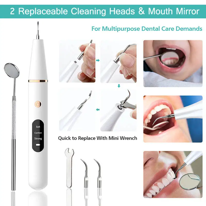 Sale 2022 new Household Device Whitening Tool Stain Kit Calculus Electric Plaque Remover For Teeth Ultrasonic Tooth Cleaner