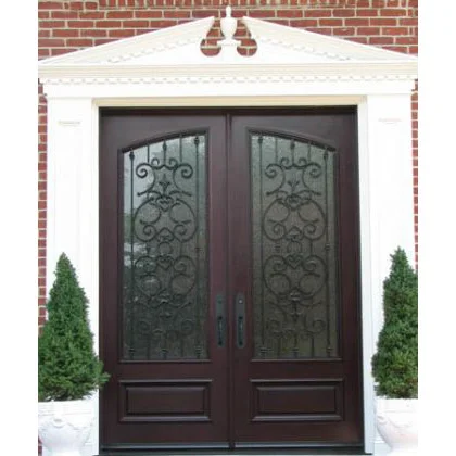 Двойная дверь из тикового дерева хорошего качества/дизайн деревянной стеклянной