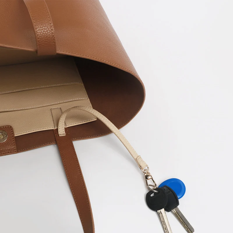 2023 new gentle woman the leather tote bag purse handbag with pocket and zipper