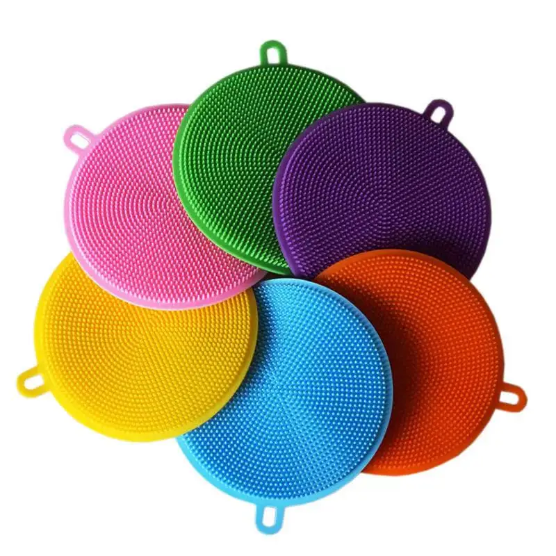 
Round thickened silica cleansing brush repeatingly use pot and bowl melon fruit and vegetable cleaning brush 