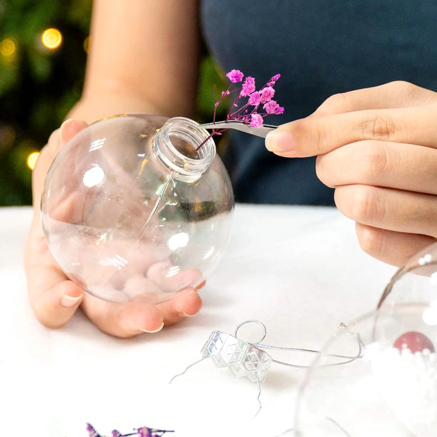 Popular Christmas Metal Embossed Ball Ball Double Christmas Accessories Christmas Ball Cap