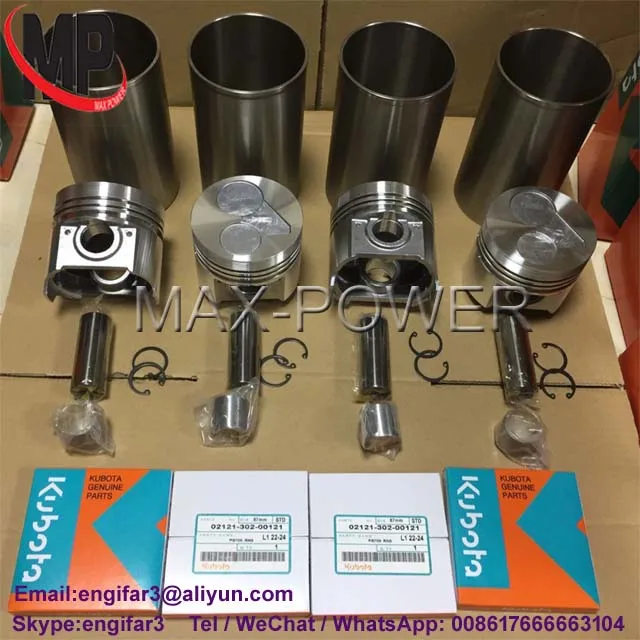  Комплект вкладышей V2203 с поршнем вкладышем и кольцом 16427-21110 для дизельных экскаваторов запчастей