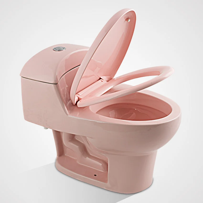 SAIRI wholesale bathroom ceramic elongated siphonic Pink toilet