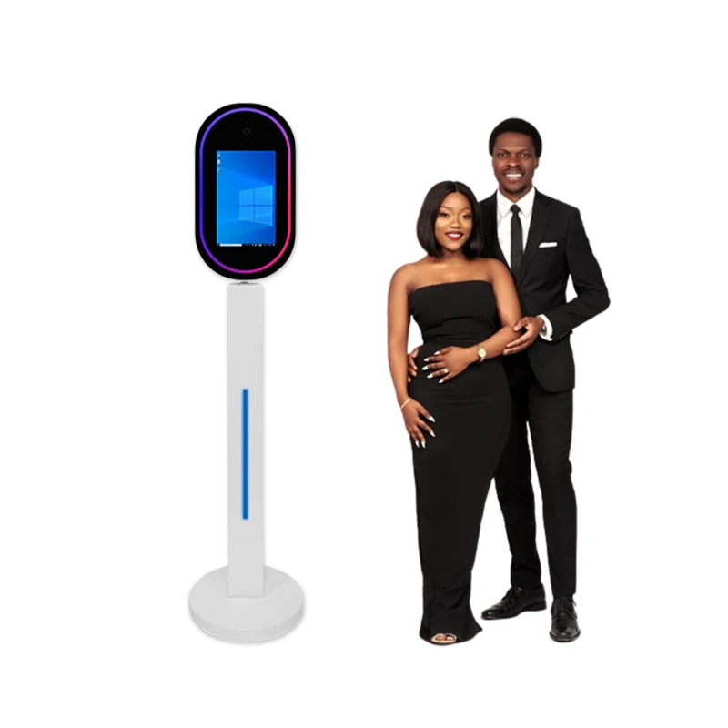 2024 Classic Mini Selfie 13.3Inch DSLR Mirror PhotoBooth Touch Screen Magic Mirror PhotoBooth With Camera Printer And Ring Light