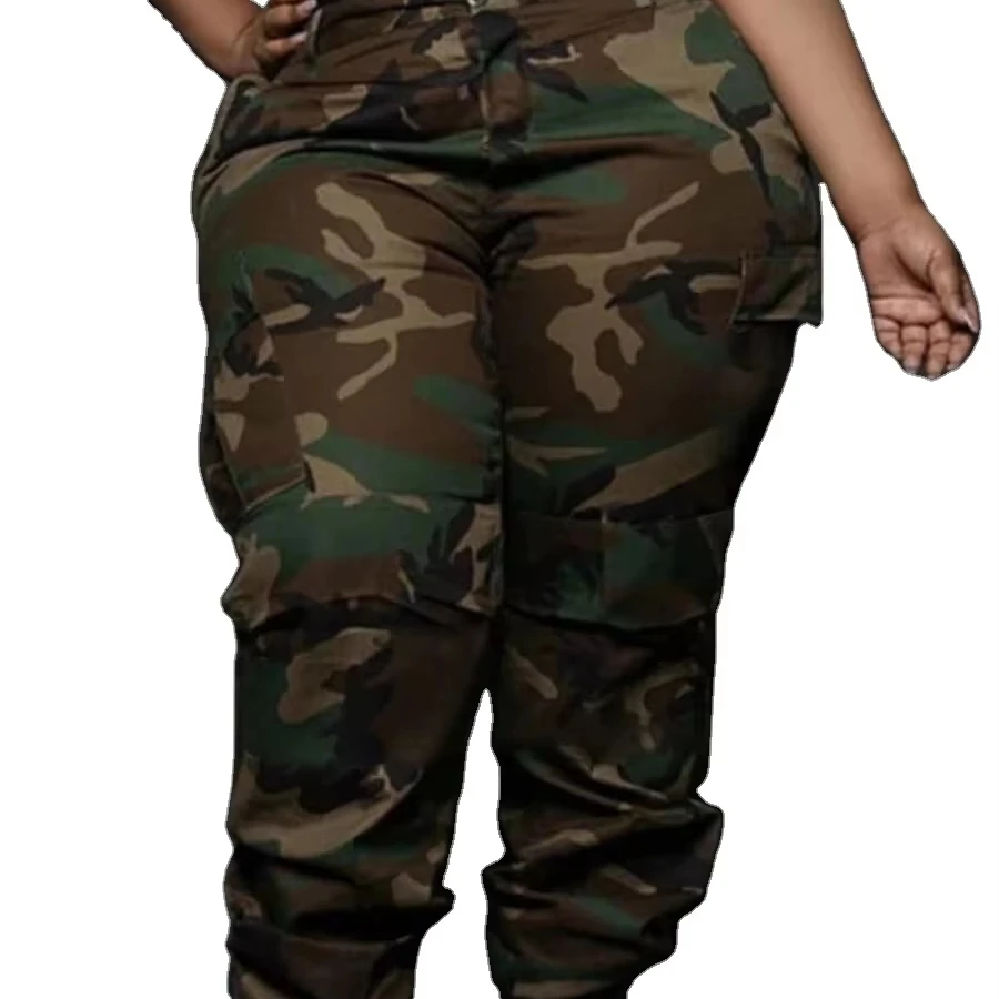 2024 New WPT21 New Hot Fashion Streetwear Sports Camouflage Print Oversized Camo Pants Women