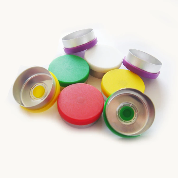 13/20mm color Aluminum Plastic Vial lid closure for Penicillin Bottle Butyl Rubber Stopper