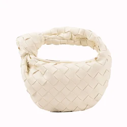 Guangzhou Factory Women Fashion Designer Woven Cross Armpit Hobo Knot Bags Ladies Handbags Clutch Bag Purses Croissant Bag