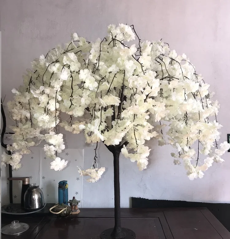 SC0031 1.2m 1.5m Indoor Little faux silk Flower Tree White Pink Wedding wisteria Table Centerpiece Decor Artificial rose Tree