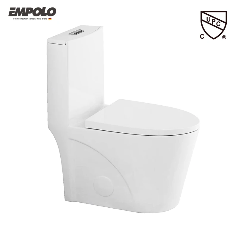 Empolo CUPC toilets high quality glossy white bathroom one piece toilet bowl luxury wc ceramic sanitary ware accessories
