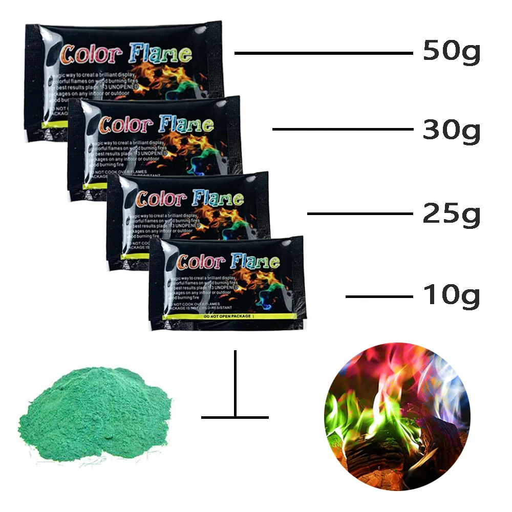 25g mystical flames magic fire colorful flames powder bonfire sachets