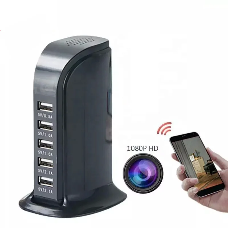 Wi-Fi USB зарядное устройство для камеры настольная зарядная станция 1080P Беспроводная мини-камера няня с разъемом 5-USB
