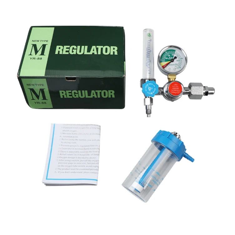Portable Medical Oxygen Cylinder Flow Meter Pressure Regulator with Flowmeter (1600316868200)