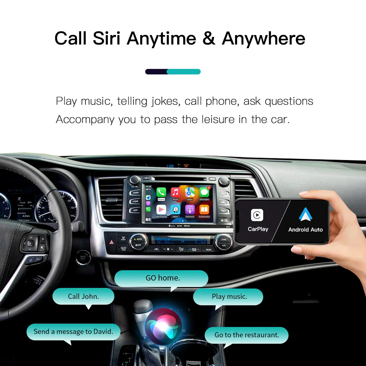 Autoabc Plug and play car video player navigation wireless Carplay airplay for Toyota Tundra Android auto Carplay codec