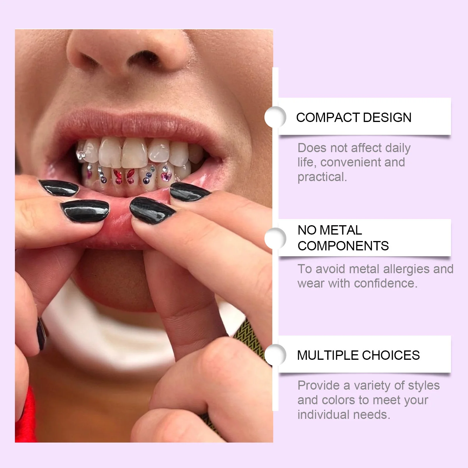 Portable Crystal Teeth Diamond Sticker Multi-Purpose Teeth Whitening Accessory Fashionable Decorative Shine Enhances Smile