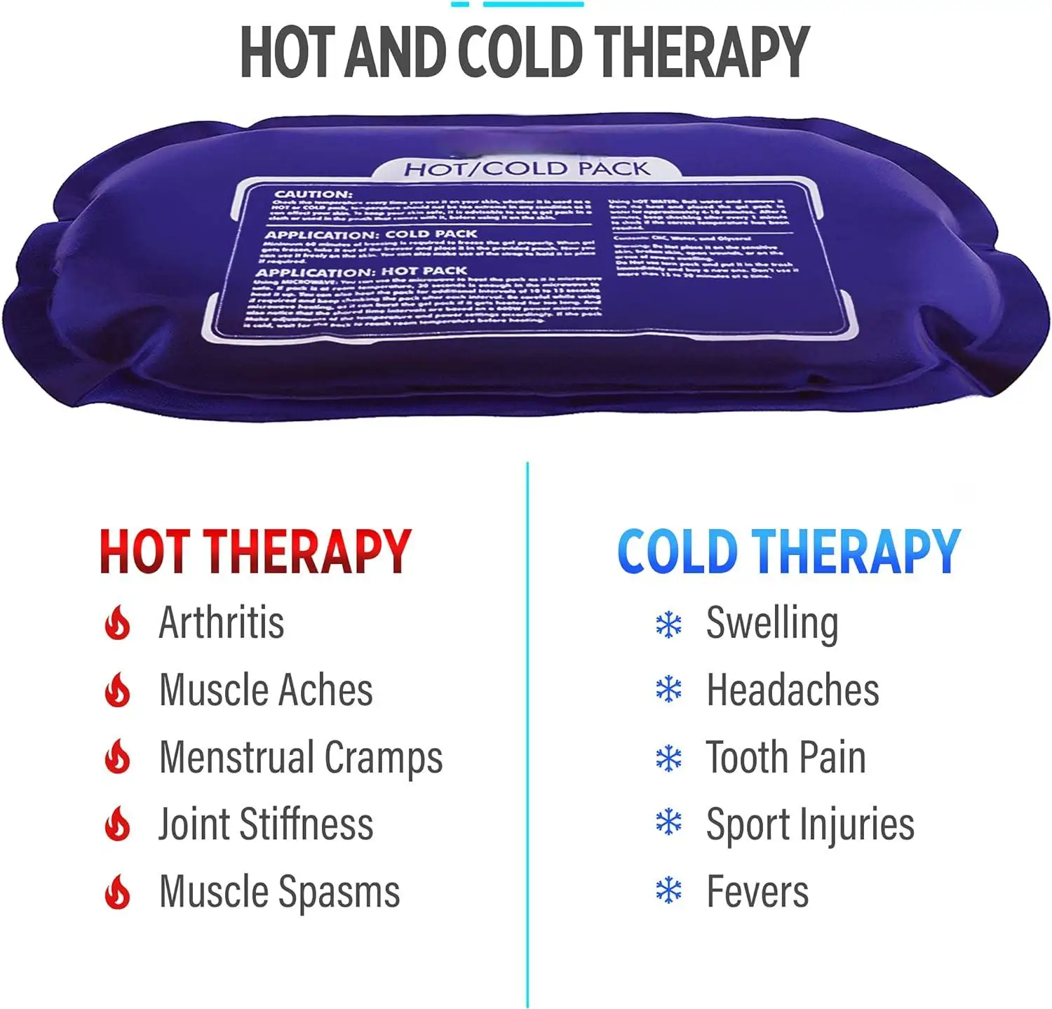 2 Reusable Hot and Cold Ice Packs for Injuries Body Inflammation Adjustable & Flexible for Knees, Back, Shoulders, Arms and Legs