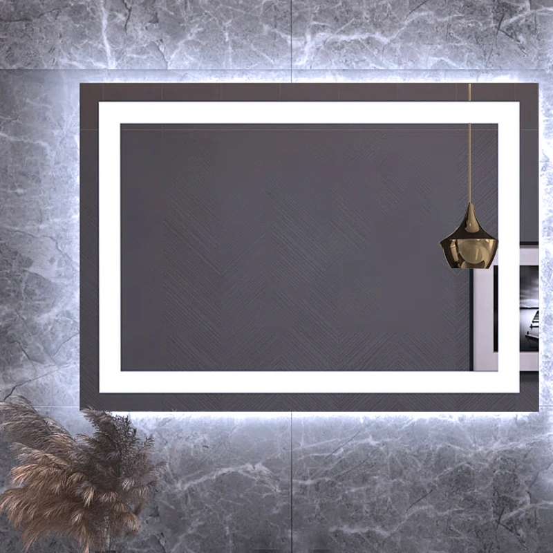 Luxury home decoration wall mirror smart touch screen light dimmer LED mirror bathroom