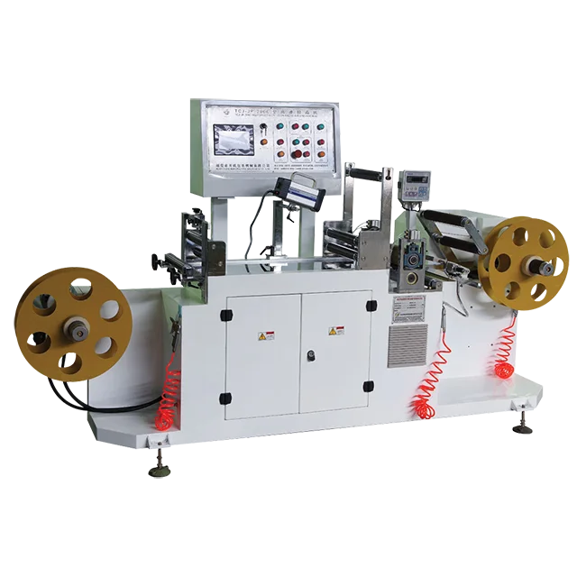 Factory TCJ-JP shrink sleeve PET PVC label rewinder&inspection machine
