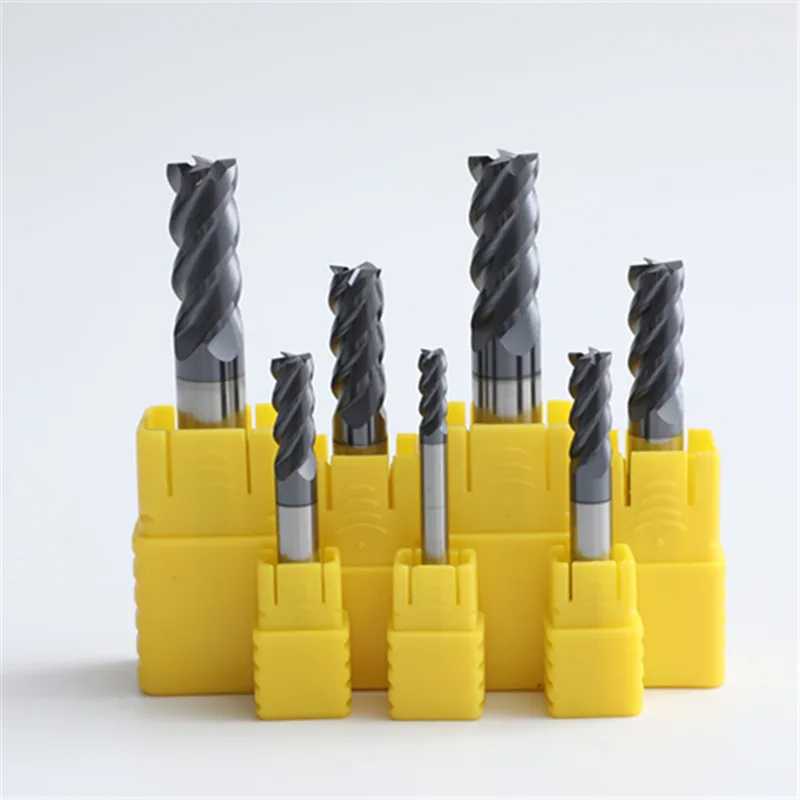 hrc60 4 flutes mingtaishun milling cutter cutting tools cnc cobalt endmill 5mm 6.5 mm 60 degree end mill bits for router