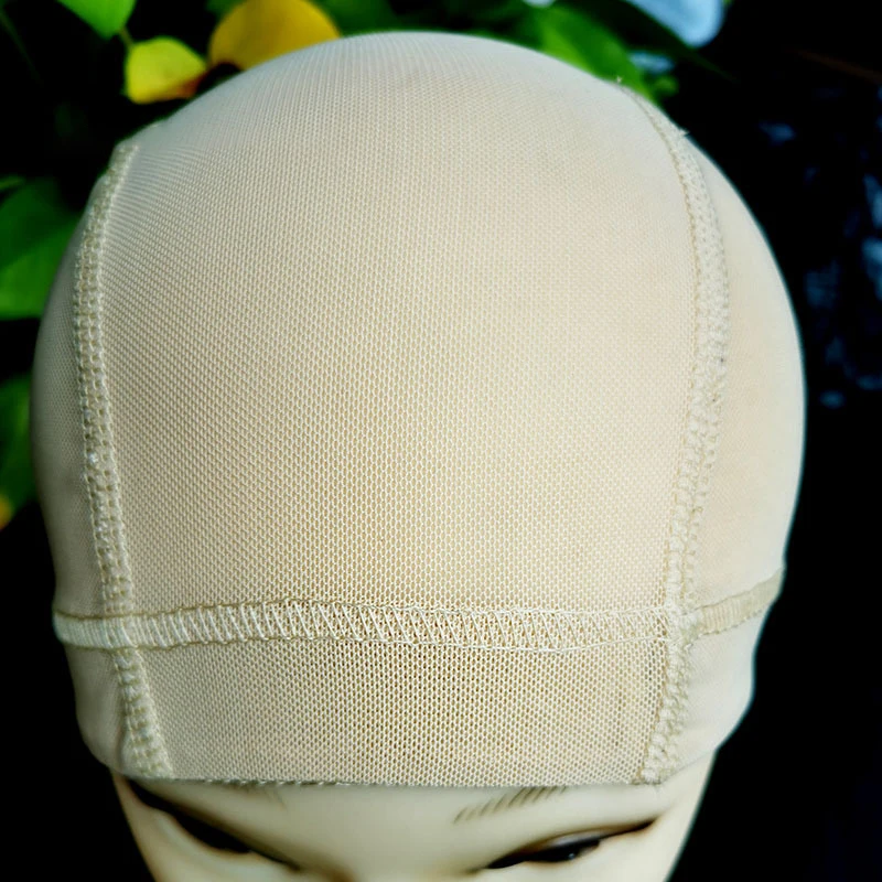 Custom Logo Private BrandElasticity Breathable Transparent Black/beige Mesh Weaving Dome Wig Caps For Making Wigs
