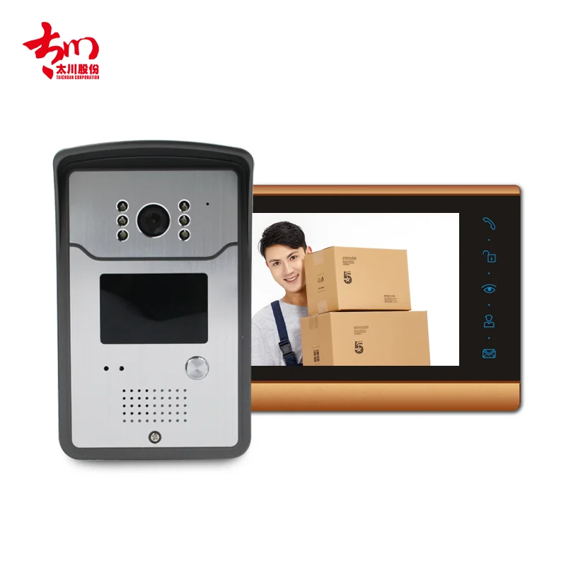 Простота установки 7 дюймов TFT LCD экран для квартир видео домофон