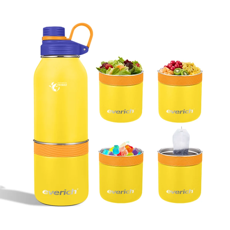 Everich Whosale Price Custom Logo  Wide Mouth 40 oz Double Wall Insulated Water Bottle For Running with Upgraded Lid