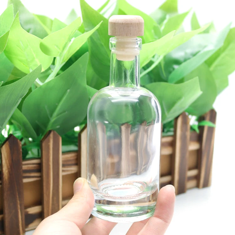12 oz 375 ml 500ml 750ml Nordic Vodka Glass Liquor Bottle with T-Top Aluminium Synthetic Cork