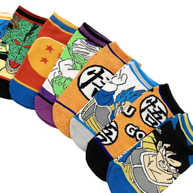 Hot New Anime Socks Funny Dragon Cartoon Son Goku Kakarotto Ball combed Cotton Breathable Ankle Men Happy Knitting Socks