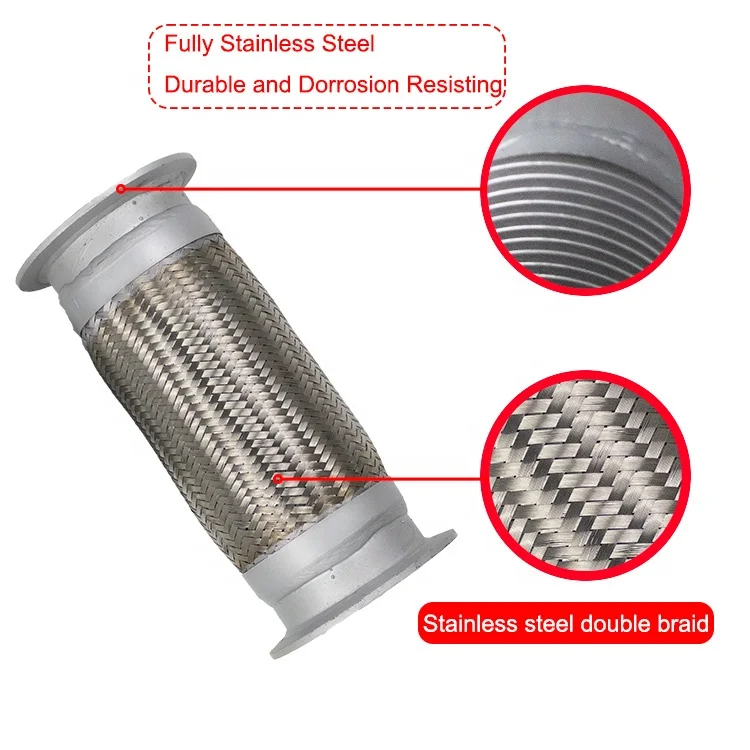 Factory price Stainless Steel Exhaust Flexible Pipe DZ95259540018 For Shacman M3000 Truck Parts Weld Flex Joint Tube with clamp