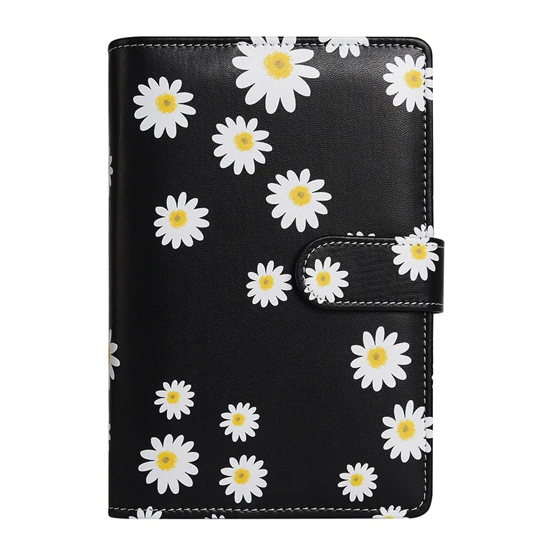 Budget Binder A6 PU Leather Budget Binder for Budgeting Money Organizer for Money Saving Stuffing Planner Book Cover Daisy