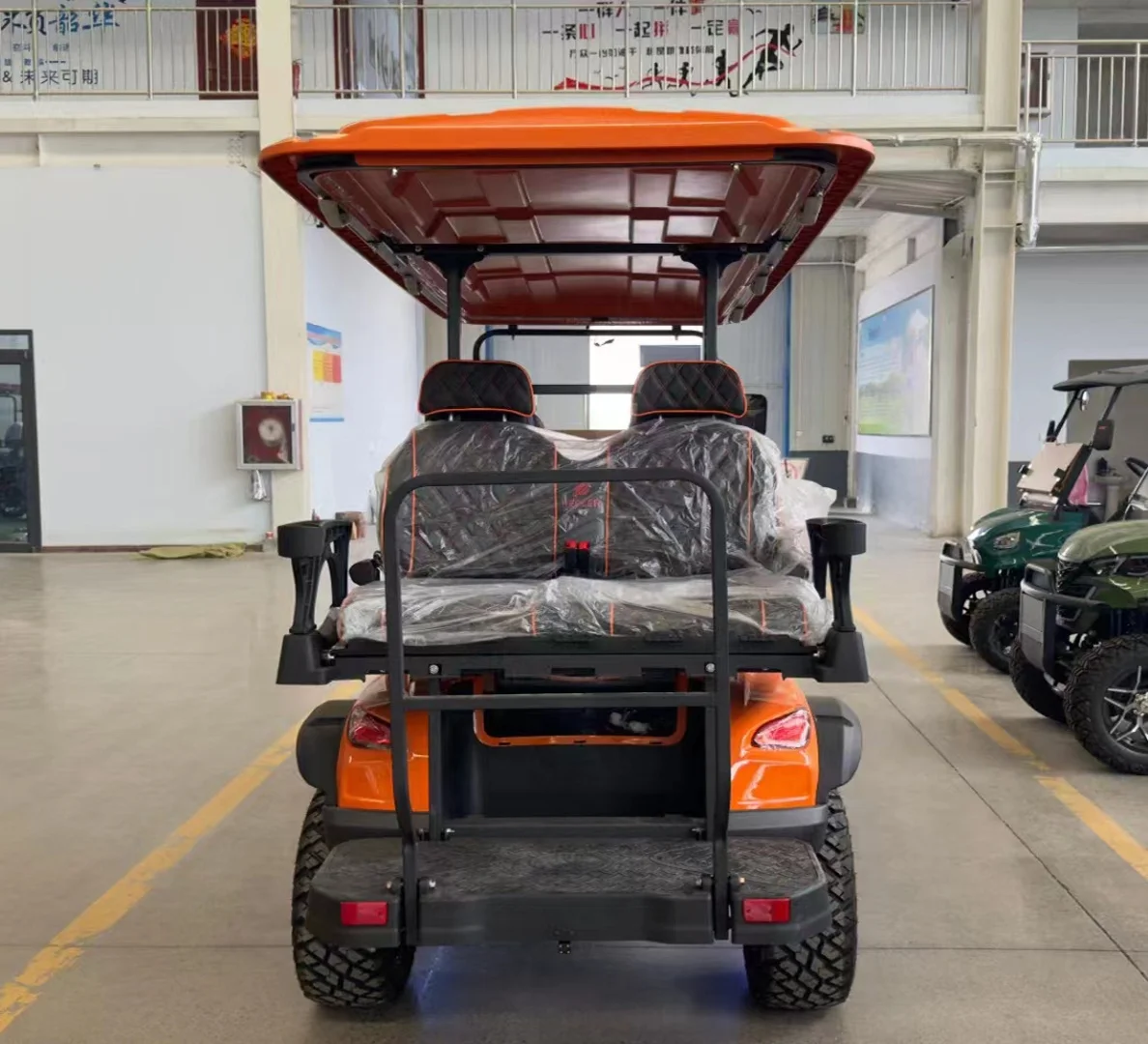 orange  6 seater 48v electric lifted street legal golf carts off road golf buggy electric  club car for sale