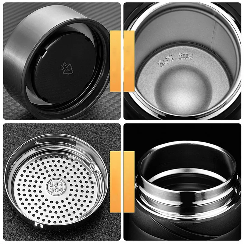 
Customized Color Printing Logo Vacuum Flask Insulated Life Stainless Steel Water Bottle with Strainers 