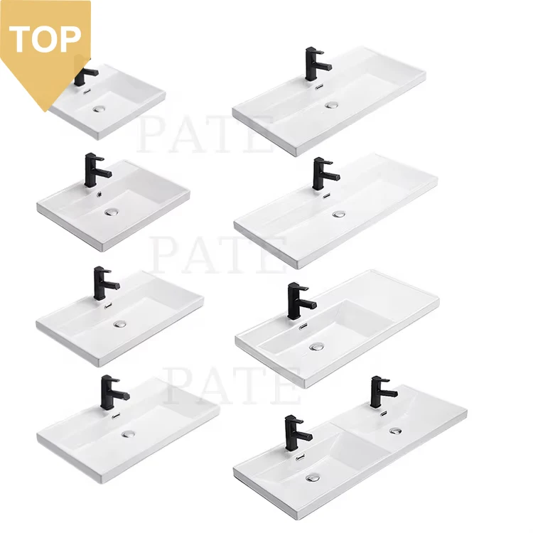Different sizes cabinet basin rectangular ceramic bathroom sink modern vanity top countertops hand wash basin vanity sink basin