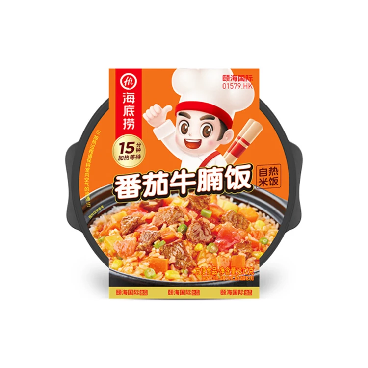 Manufacturers Direct Sales scrumptious Tomato beef Self heating rice Stewed Beef Rice hot pot rice