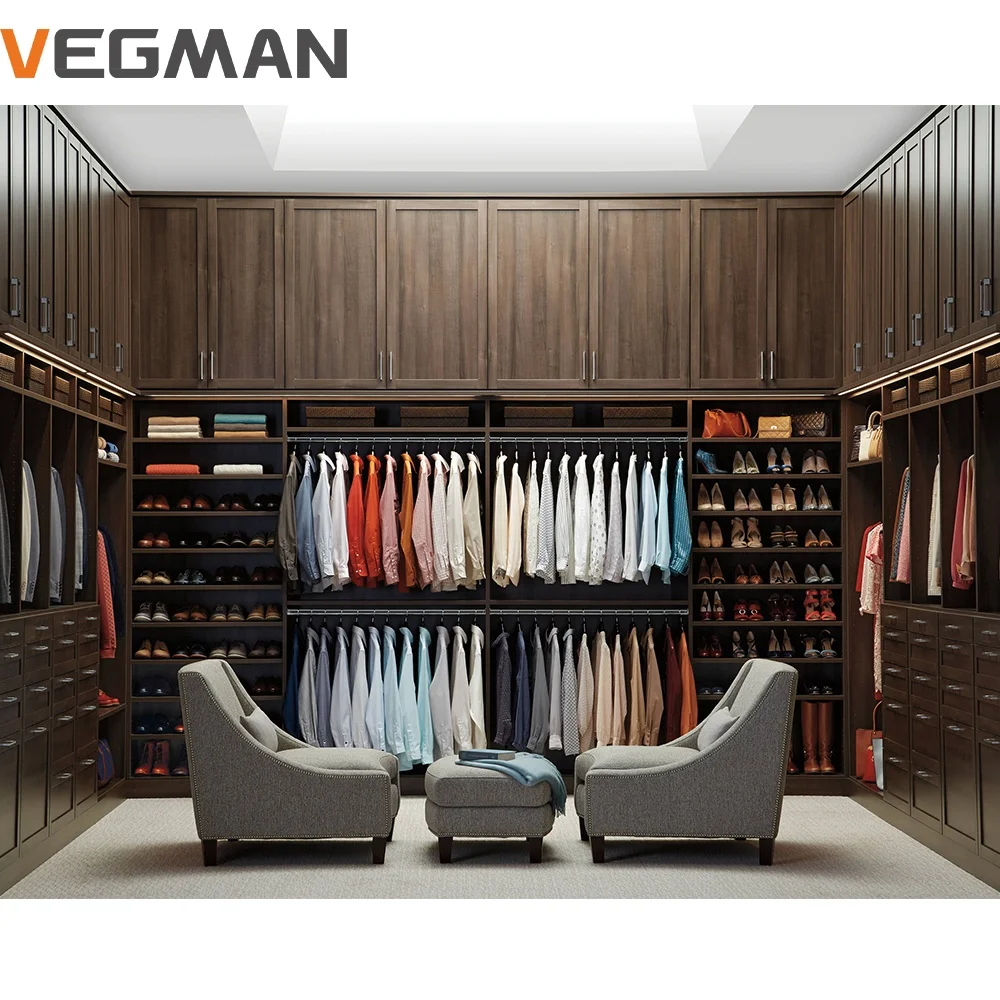 Solid Wood Luxury Open Wardrobe Home Bedroom Modern Simple Clothes Custom Cabinet