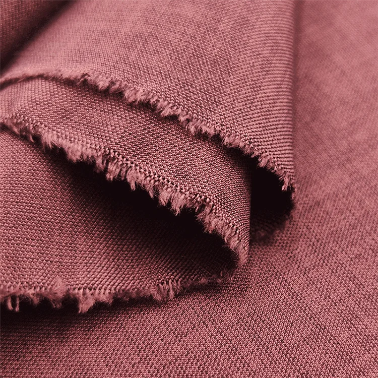 LIGUOTAI Textile crisp Lolis Stretch Polyester Twill Fabric rough linen-like cloth for Pants and suit