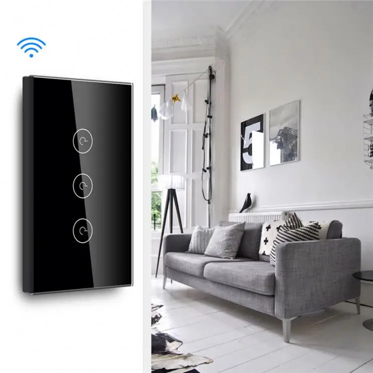 118 США стандарт беспроводной Wi-Fi контроль Голосовое управление Умный дом Tuya умный 3 комплекта света Электрический настенный