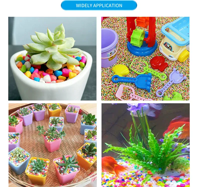 1-3mm 3-5mm polished color gemstone quartz tumbled gravel artificial pebble for aquarium pathways