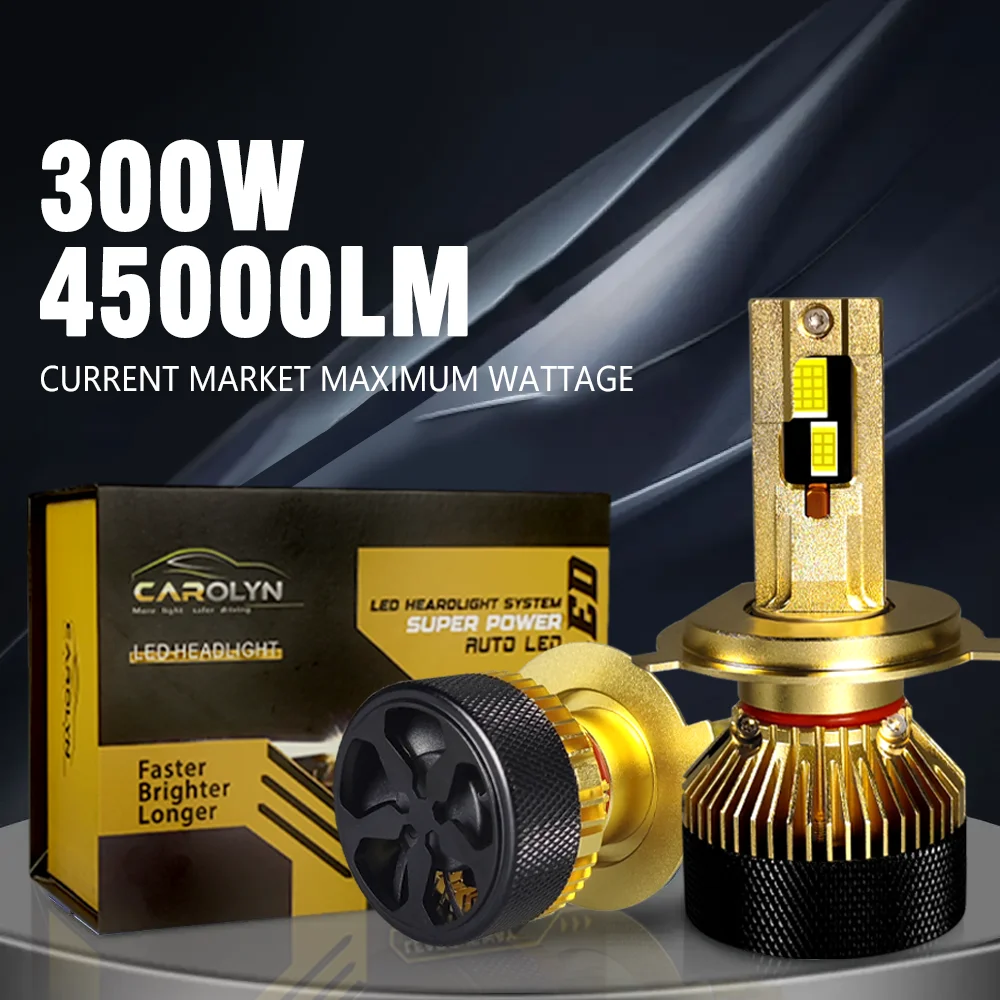 Factory 300W super bright 45000LM unique design luces led para autos LED H7 H4 9005 auto light bulb canbus car led headlight