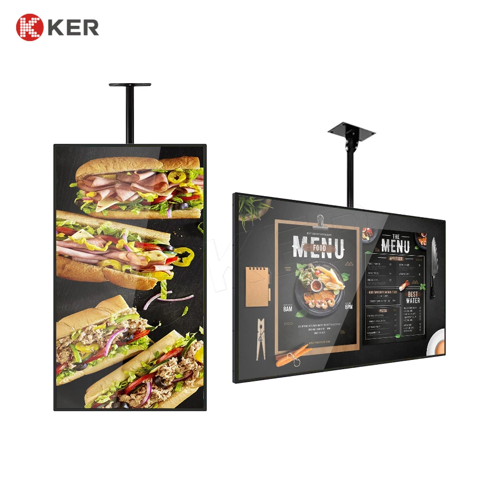 Wall Mount Android Digital Signage Smart LCD TV Display Menu Board Indoor Ad Screen for Advertising Display