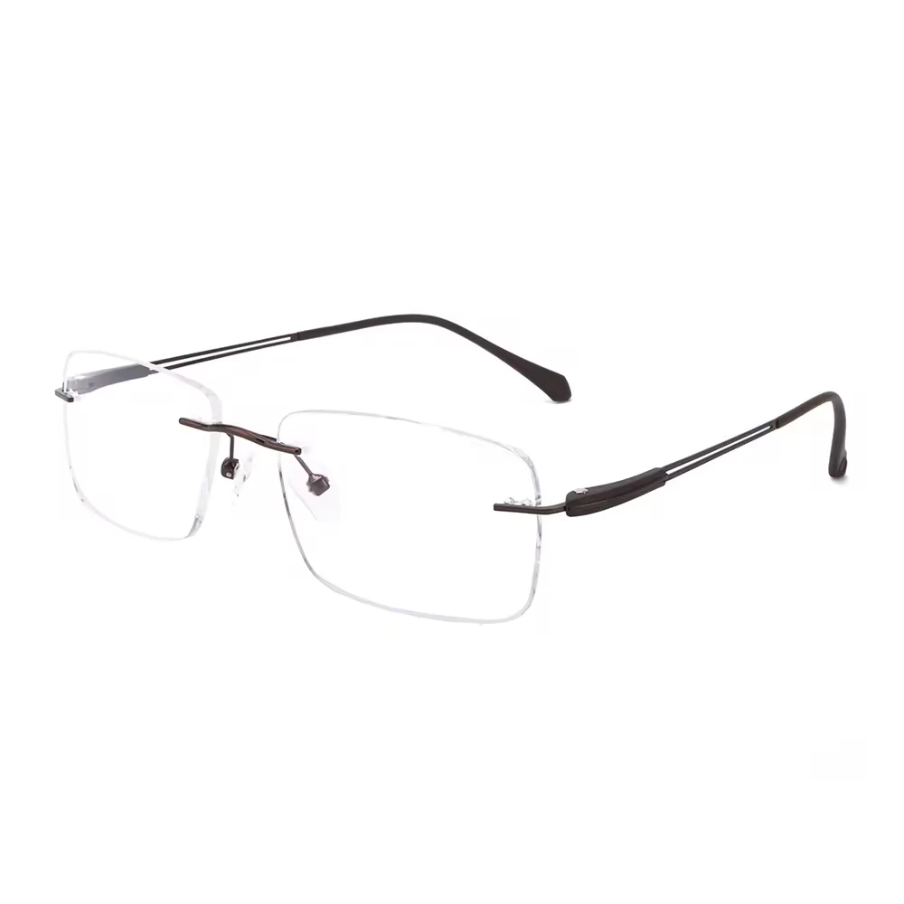 DC8011 Unisex Elastic Stainless Steel Temple Rimless Optical Frame