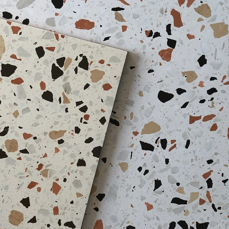 Colorful Lappato Rustic Semi-polished Terrazzo Porcelain Floor Tiles 60x60