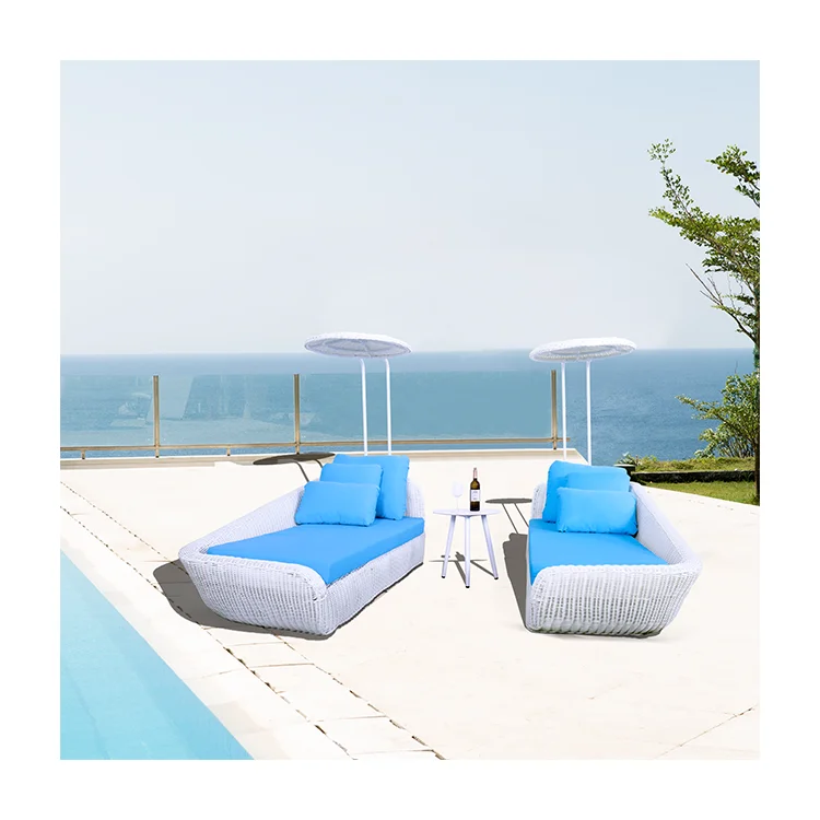 Garden set Outdoor Furniture Beach Chair rattan outdoor round bed pool lounge aluminum sunbed outdoor