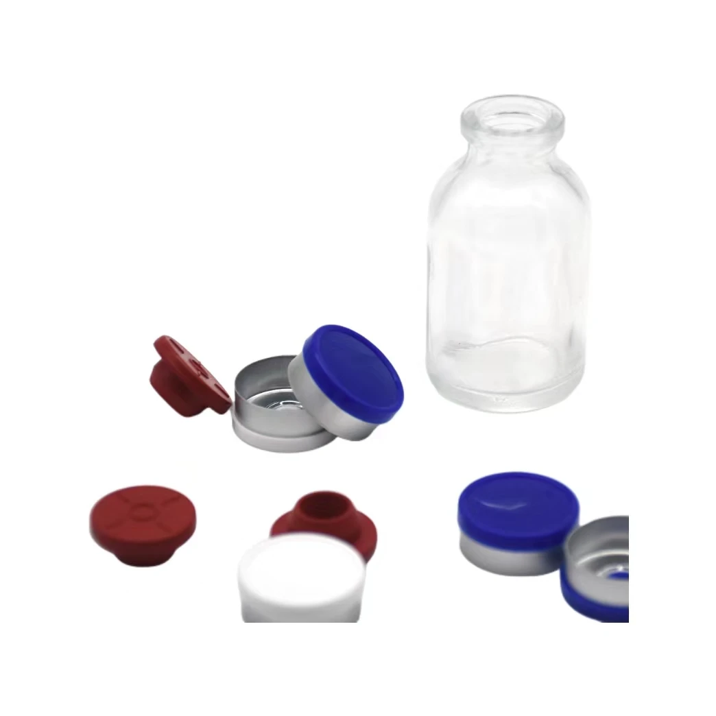 Wholesale 20ml clear sterile molded bottle with butyl rubber stopper and lid for injection