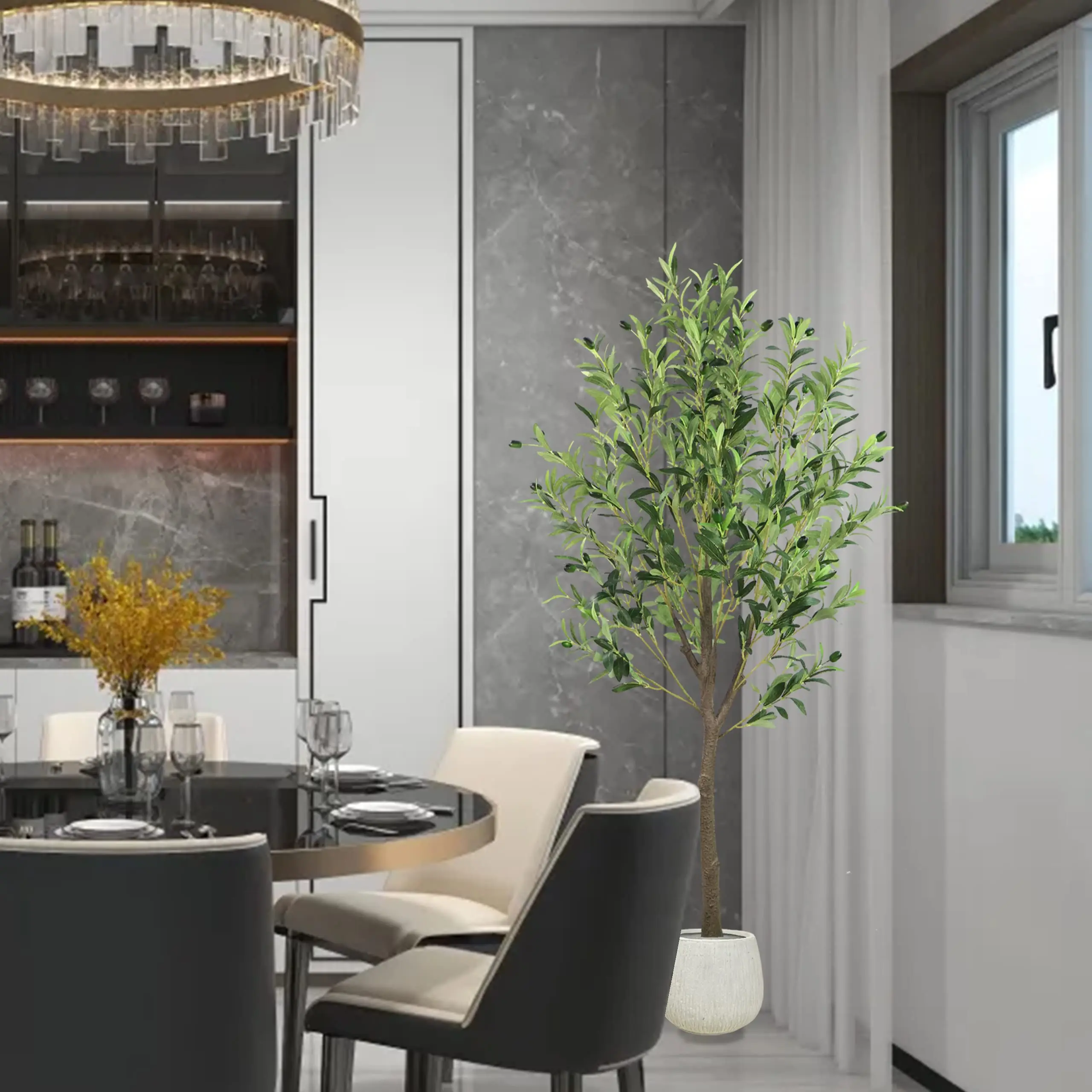 New Design Wholesale Artificial Olive Tree Fake planta Faux Olive Tree Plant for Home Office Shopping Mall Store Decoration