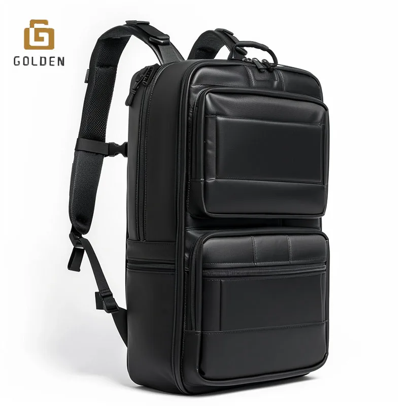 Golden Luxury Large Capacity Fashion Laptop Backpack Ultra Slim Laptop Backpack Waterproof 18 Inch Backpacks For Laptops Logo