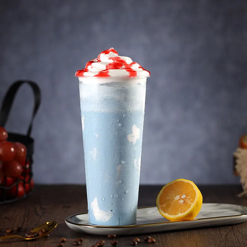 Frosted custom Disposable Smoothie PP Hard Plastic drink Bubble Milk Tea Cup